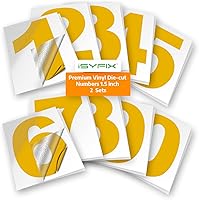 Vista 68 de iSYFIX Calcomanías de Números de Vinilo Verde Manzana – 1.5 Pulgadas Autoadhesivas (2 Juegos) – Calcomanía Premium Troquelada y Pre-espaciada