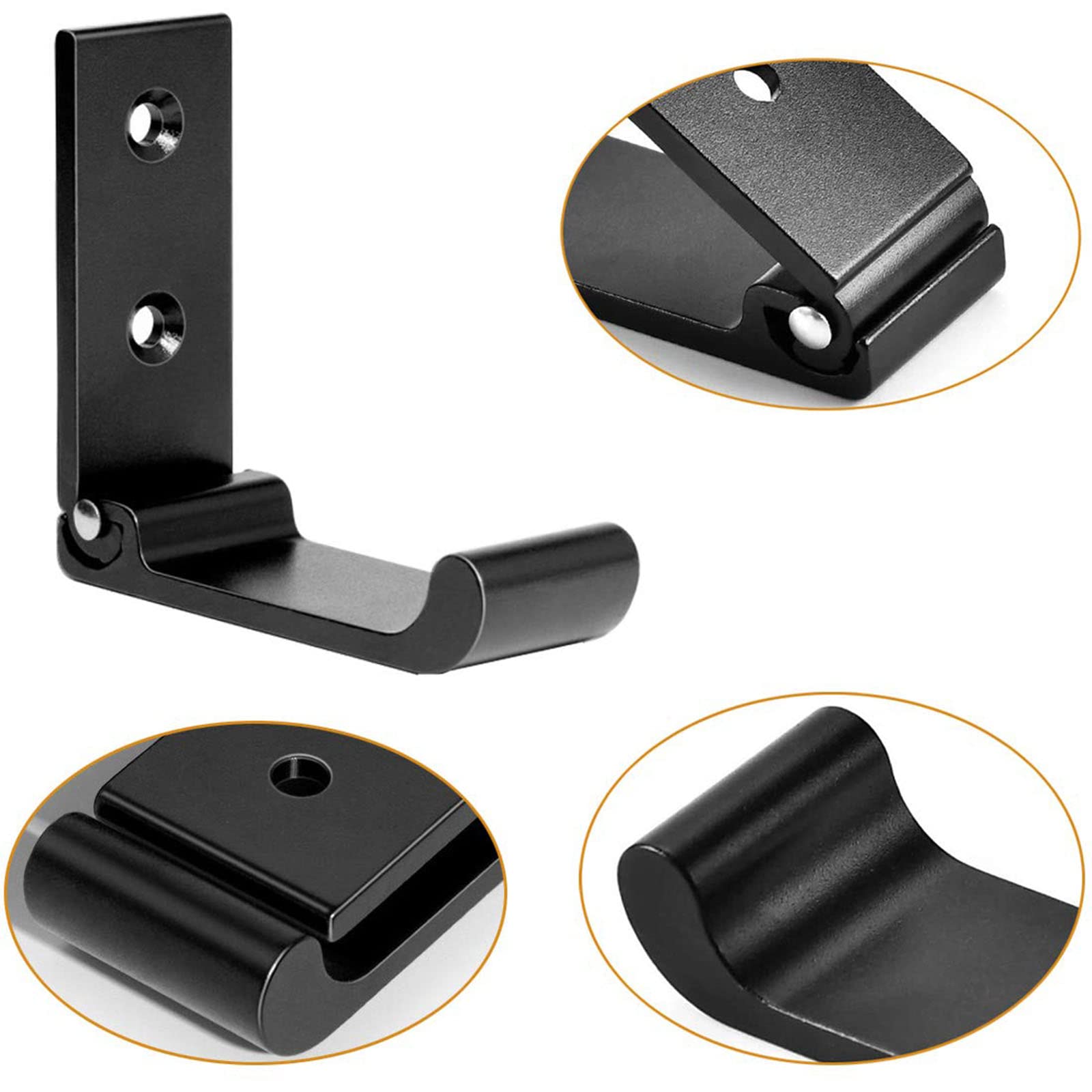 Ganci Pieghevoli Da Parete HEKOBAG - 5 Pezzi In Lega Alluminio Argento - Porta Cappotti, Cappelli, Chiavi - Foto 4