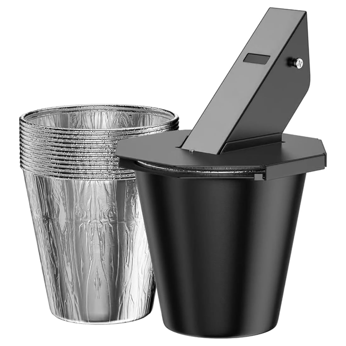 Hndhbfgrt Quality Grease Bucket,Large Capacity Heavy Duty Drip Bucket,Enclosed Silicone Grease Catcher with 12 Tinfoil