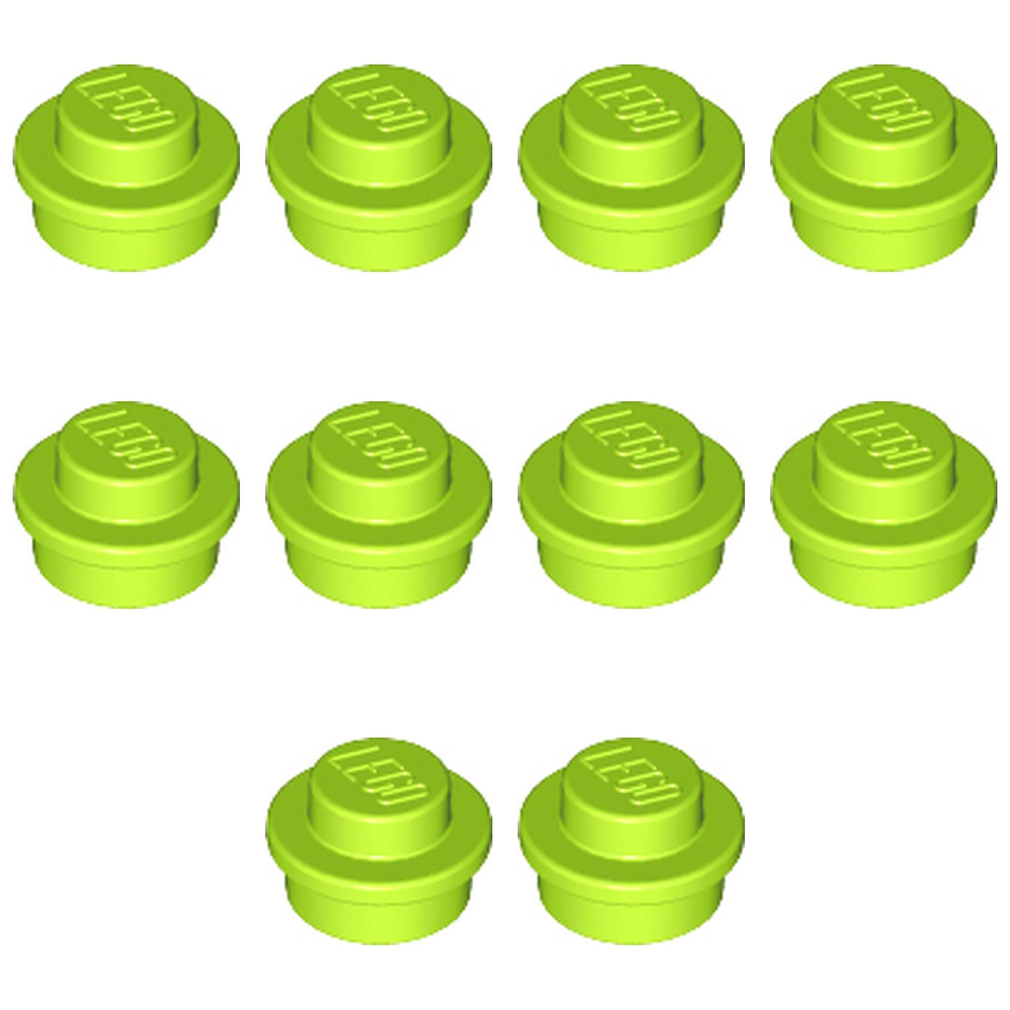 LEGO Plate, Round 1 x 1, Part 4073 (Lime, 50, Bricks)