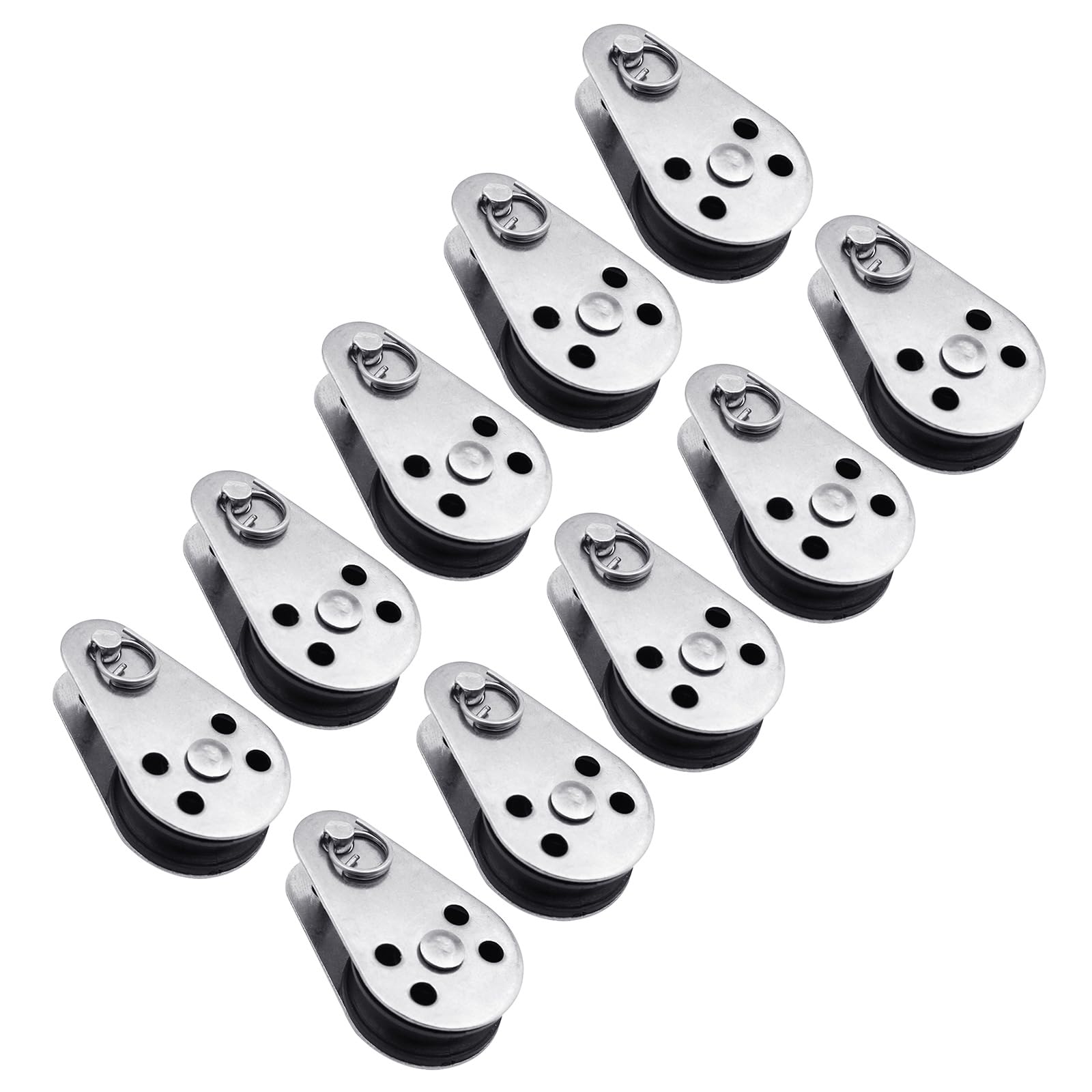Zxfdsfdbnm 10 Pcs Duty Nylon And Nonrust Steel Pulley Camping Gear Rolling For Flagpole Sailboats And Camping Gear Flagpole Wheel
