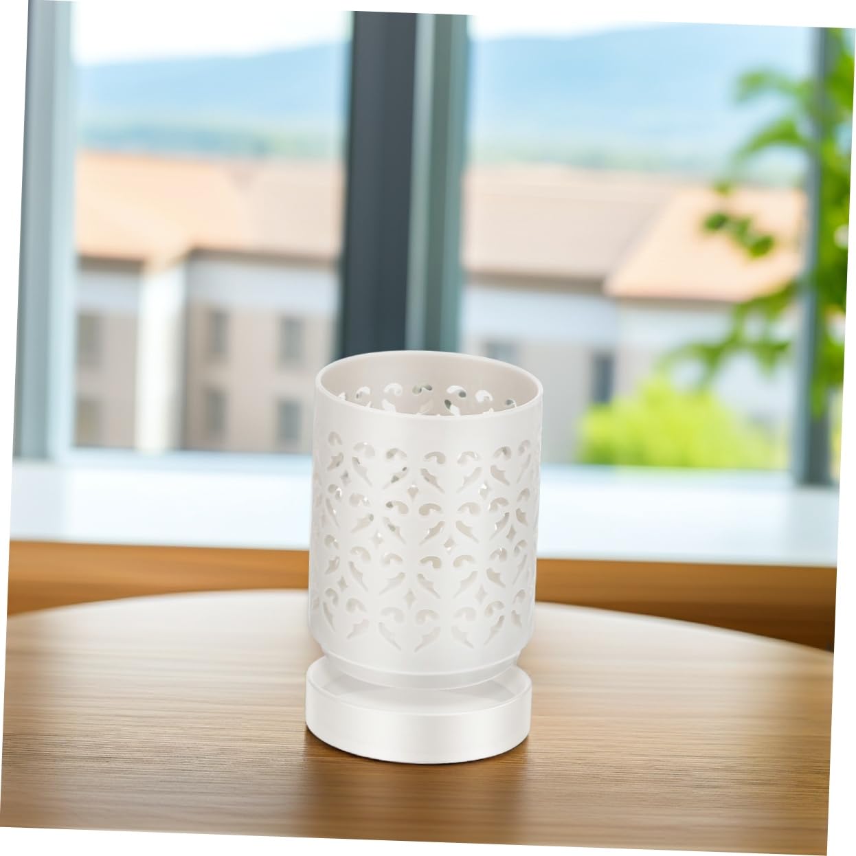 Toyvian Keramik Orchideentopf Weiß mit Elegantem Zylindrischem Design und Filigraner Hohlstruktur Leicht zu Reinigen für Orchideen Balkon oder Büro