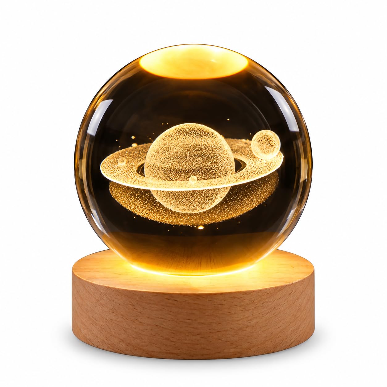 Meditating Hanuman Crystal Ball Lamp - USB LED -12