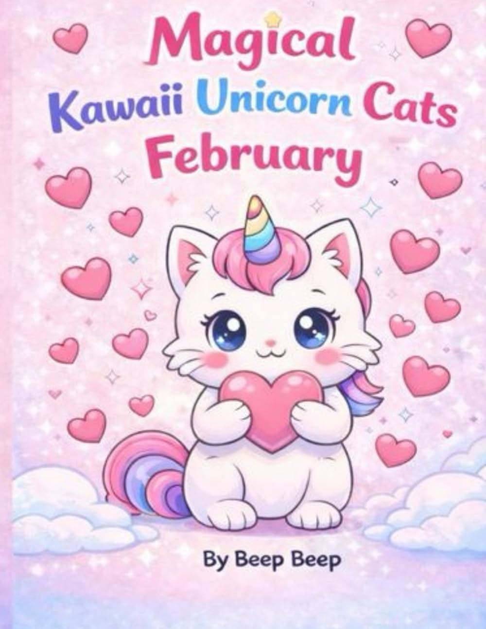 Magical Kawaii Unicorn Cats Coloring Book - Febuary: By Beep Beep