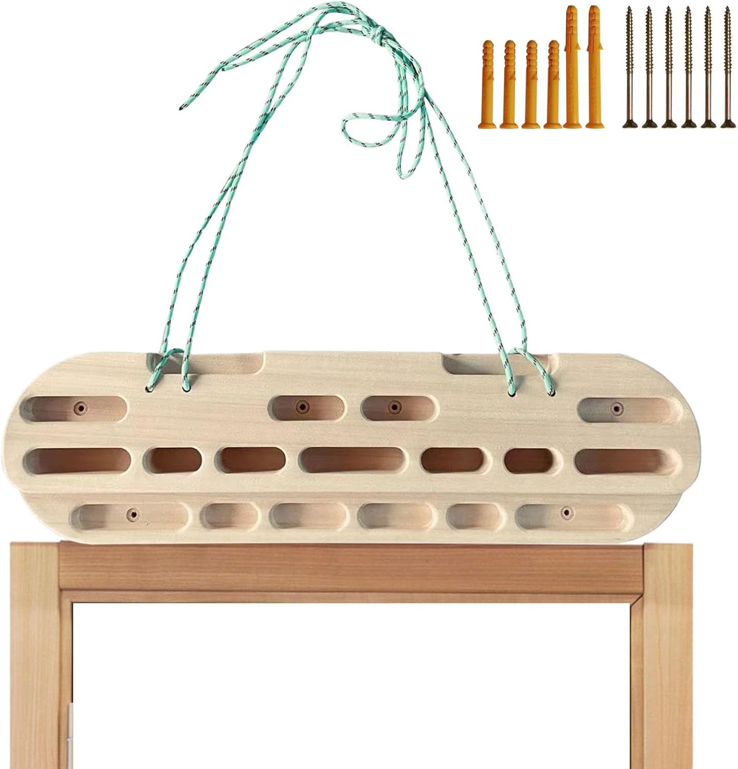 Rock Climbing Board, Hangboard for Climbing, Wooden Hangboard Doorway