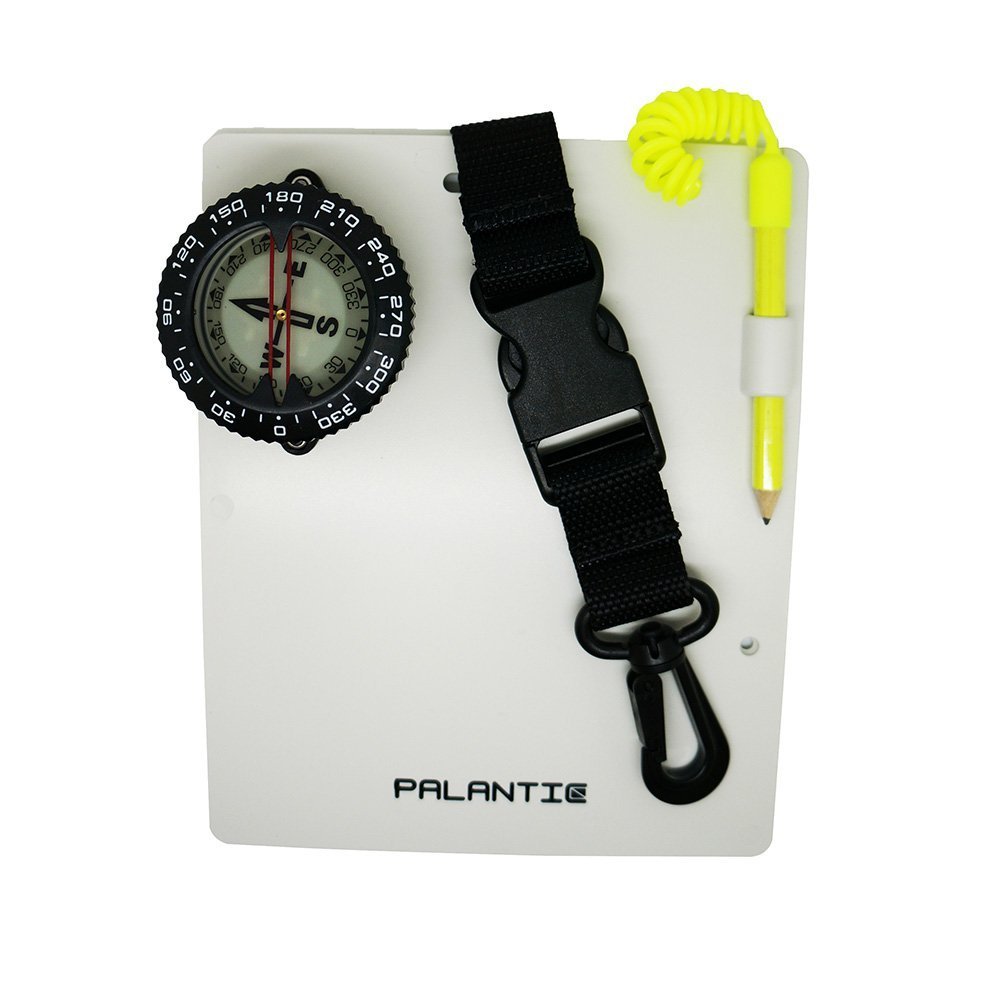 Palantic Scuba Dive Writing Slate with Compass and Pencil, 2", Black