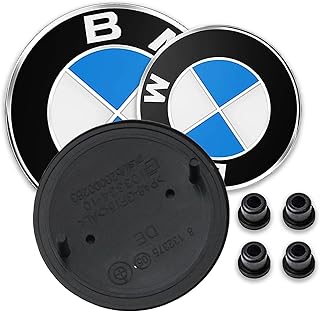 iTobest 2pcs Replacement for B-M-W Hood Trunk Emblems 82mm & 74mm with 4 Grommets - Fit All Models X3 X5 X6 3 4 5 6 7 8 Series 325i 328i E46 E30 E36 E34 E38 E39 E60 E65 E90,Blue white