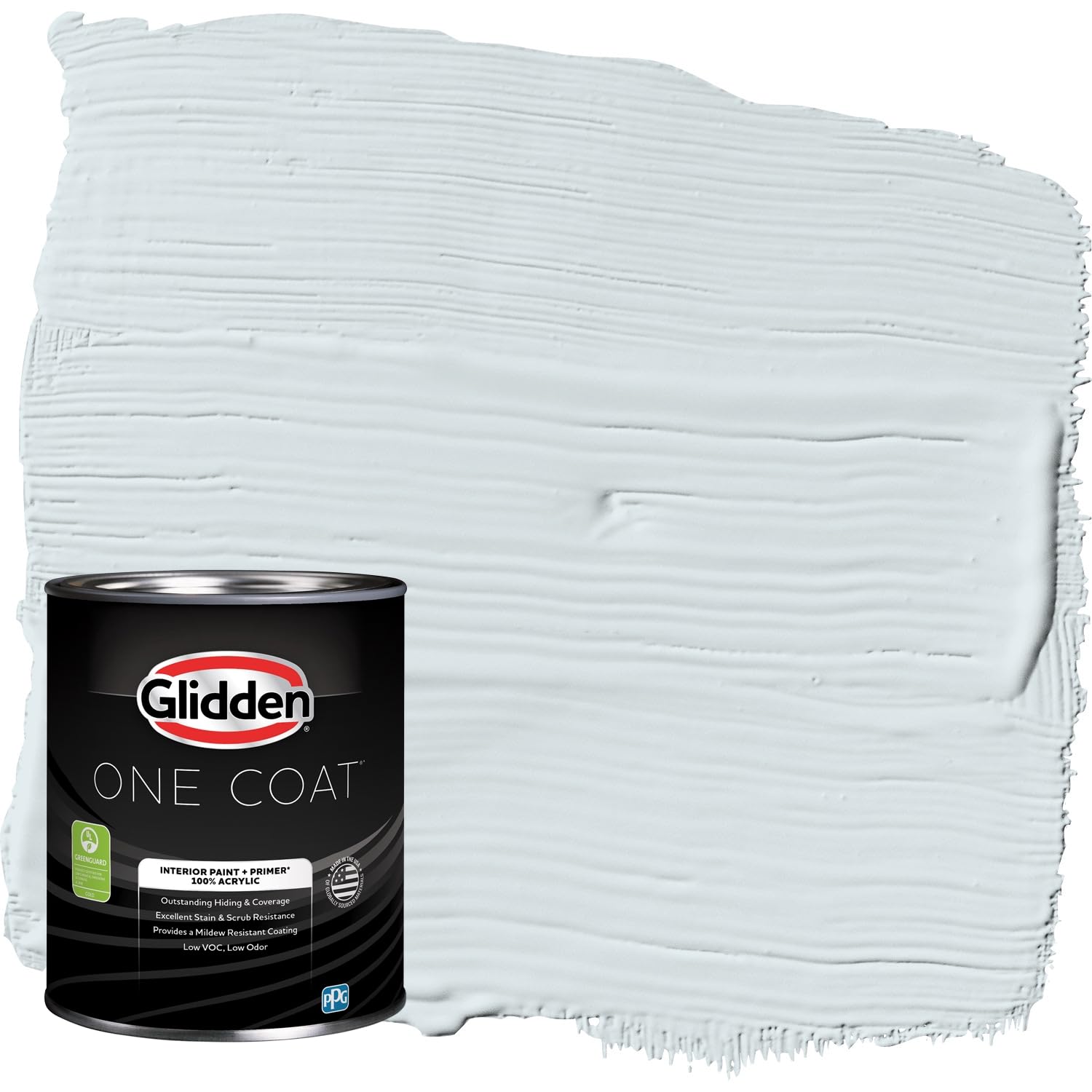 Glidden Interior Paint + Primer: Blue/Blue Smoke, One Coat, Eggshell, 1-Quart