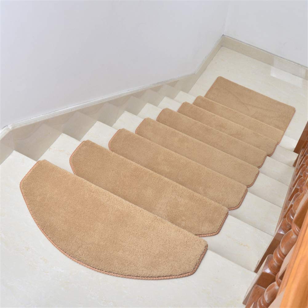 Tappetini per scale autoadesivi 15 pz 65x21x4 cm Marrone Chiaro semicircolari gr