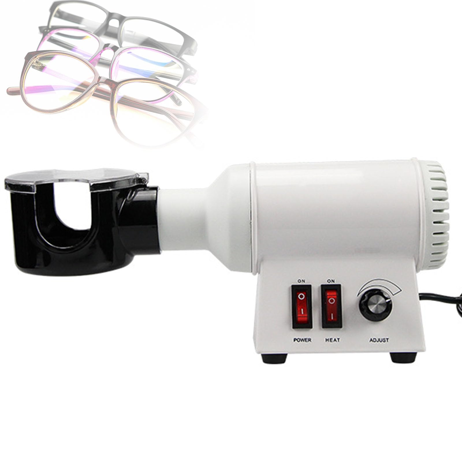 Ltzygmion Eyeglasses Frame Warmer, Hot Air Eyeglass Heater, Temperature Adjustable, Wind Speed 4M/S, For Optical Stores, Vision Care Centers, Hospitals