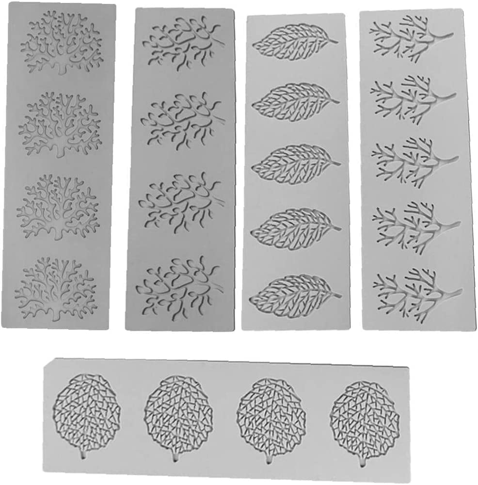 Lace Silicone Mold Cake Embossing Mat Fondant Cake Sugar Decorating Craft Tools Flower Pattern Molds 5pcs Good Gift