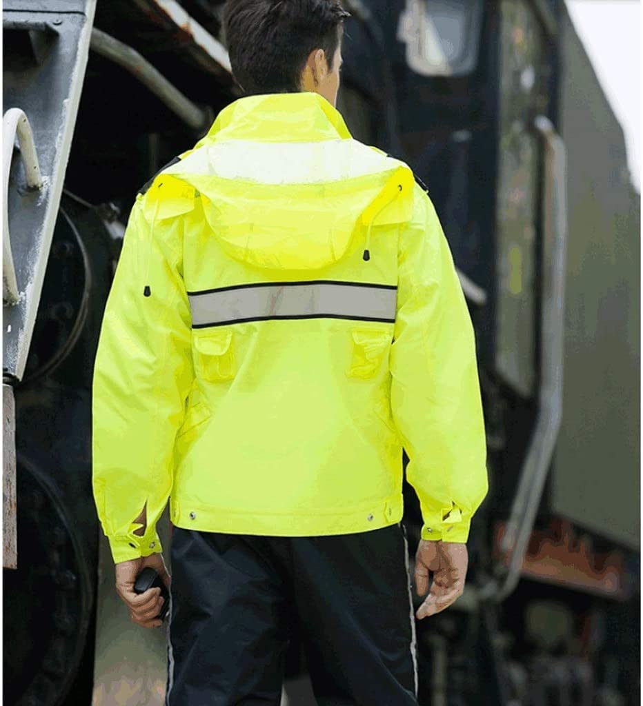 TOMYEUS Ropa Reflectante de Alta Visibilidad, Actividades nocturnas al Aire Libre o Chaleco de Seguridad para Trabajadores de la construcción, Chalecos Reflectantes, Conjunto Impermeable