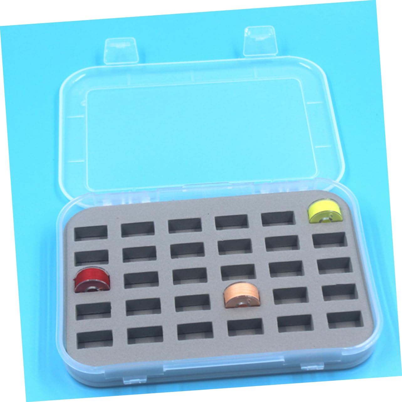 STOBOK 3pezzi Scatola Organizer per Rocchetti da Cucito con Scomparti Contenitore Plastica Trasparente con Spugna Fissaggio Accessori per Macchina da Cucire e Cucito Casa