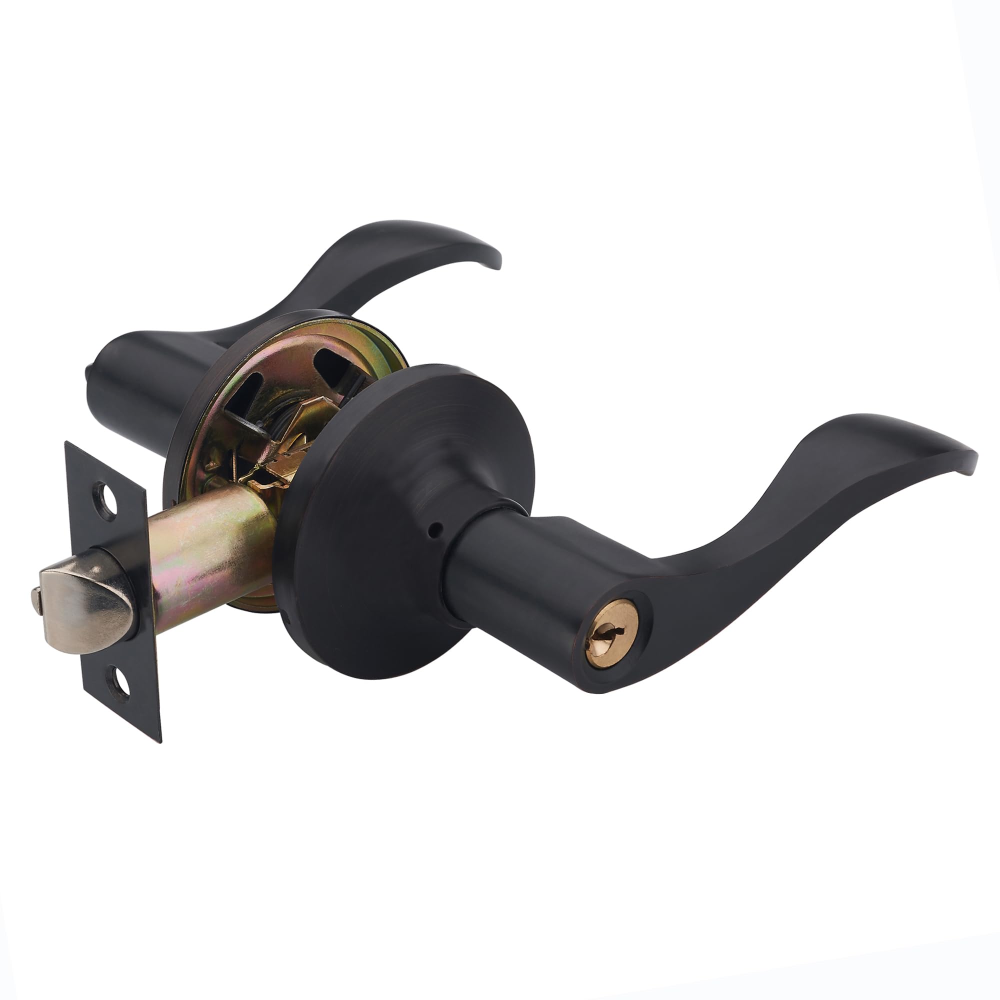 Henyin Orb Wave Lever Keyed Entry Door Lock/Door Knob Hardware Wave Handle And Closet Lockset(805-R)