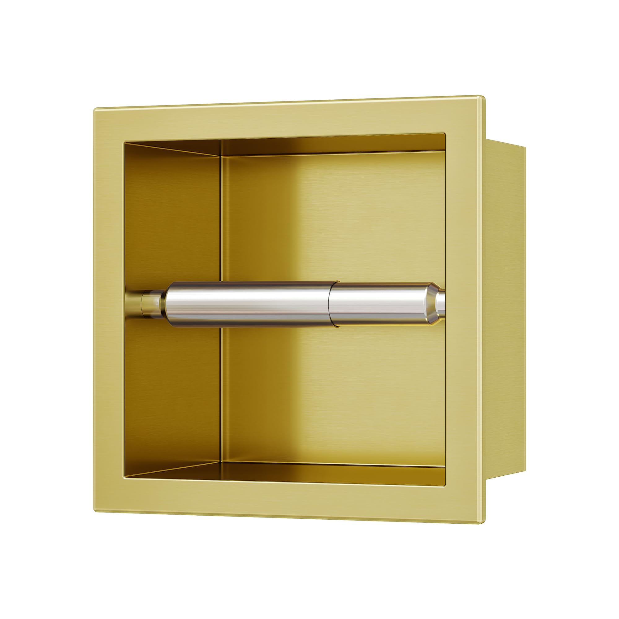 Neodrain Gold Eingelassener Toilettenpapierhalter, 304 Edelstahl Eingebauter Toilettenpapierrollenhalter, Rollenhalter für Badezimmerwand