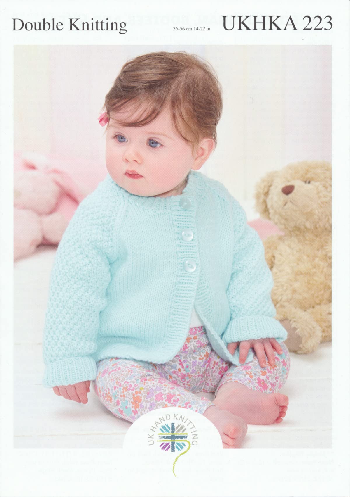 UKHKA Double Knit Knitting Pattern for Baby Bolero Cardigan Hat & Bootees 223
