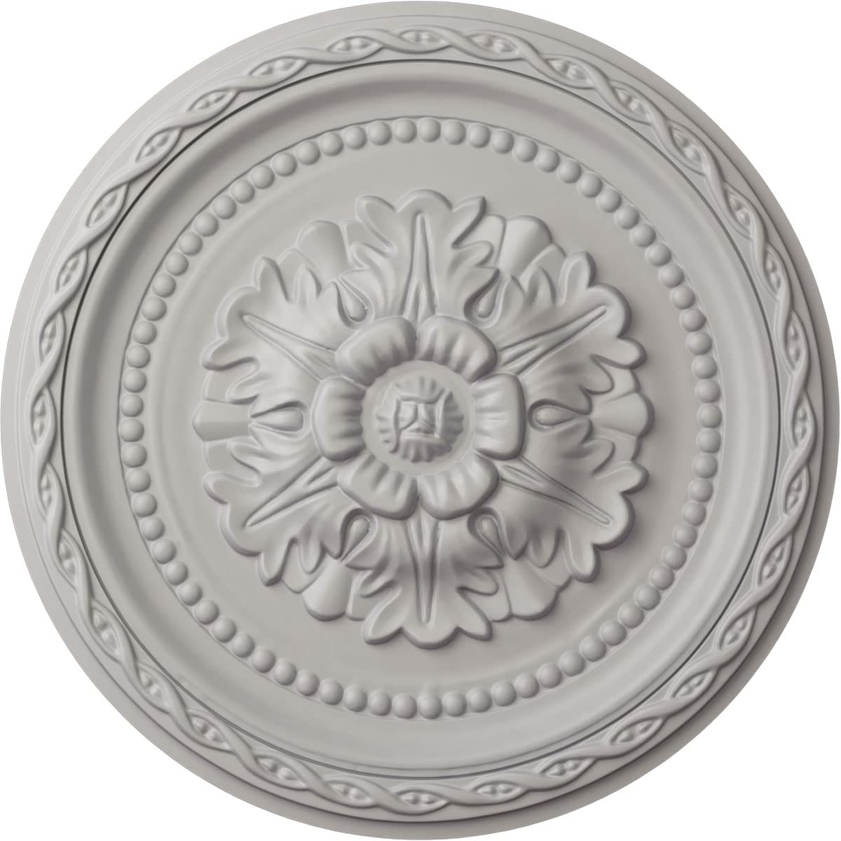 Ekena Millwork CM11PAUWF 11 1/2"OD X 1"P Palmetto Ceiling Medallion, Ultra Pure White