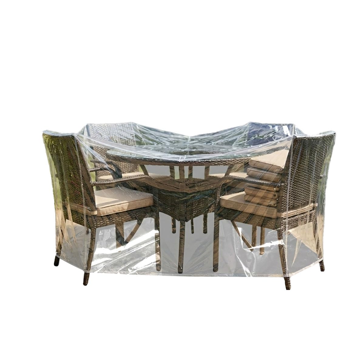 LAMINET - Fundas para Muebles de Exterior (Cubierta Transparente, Mesa Redonda)