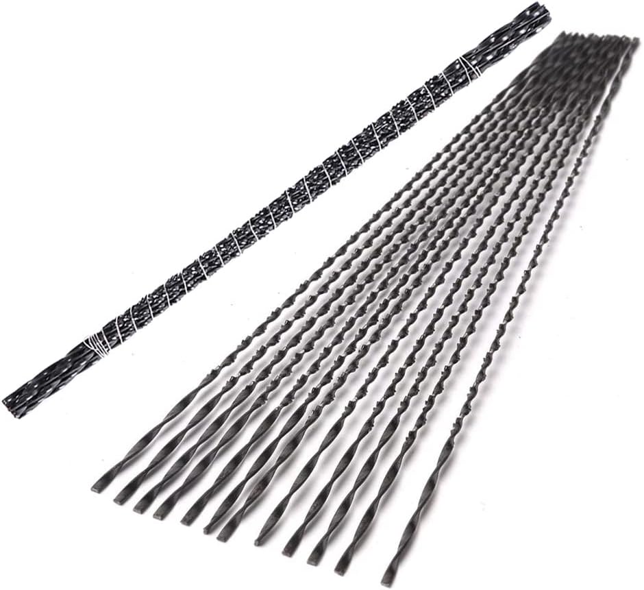Spiral Scroll Saw Blades Plain End 5 inch 130mm 12PCS Pinless Round Cutting Jig Saw for Wood Metal Plastic (7# for Wood, 12)