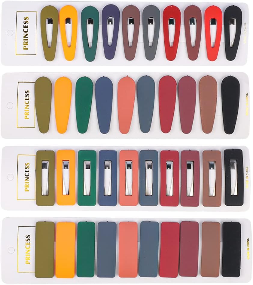 40 Pcs Snap Hair Clips for Kid, Metal Snap Hair Barrettes for Girls,Snap Clips for Hair Accessories Hair Pins