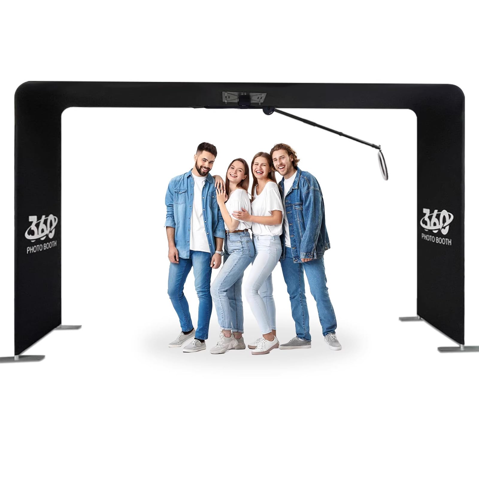 Fotobudka Sky Overhead 360, Zdalne Sterowanie Teleskopowym Ramieniem I Automatyczny Obrót, Pierścieniowe Oświetlenie Rgb, Do 15 Osób Na Imprezy, Wesela, Transmisje Na żywo