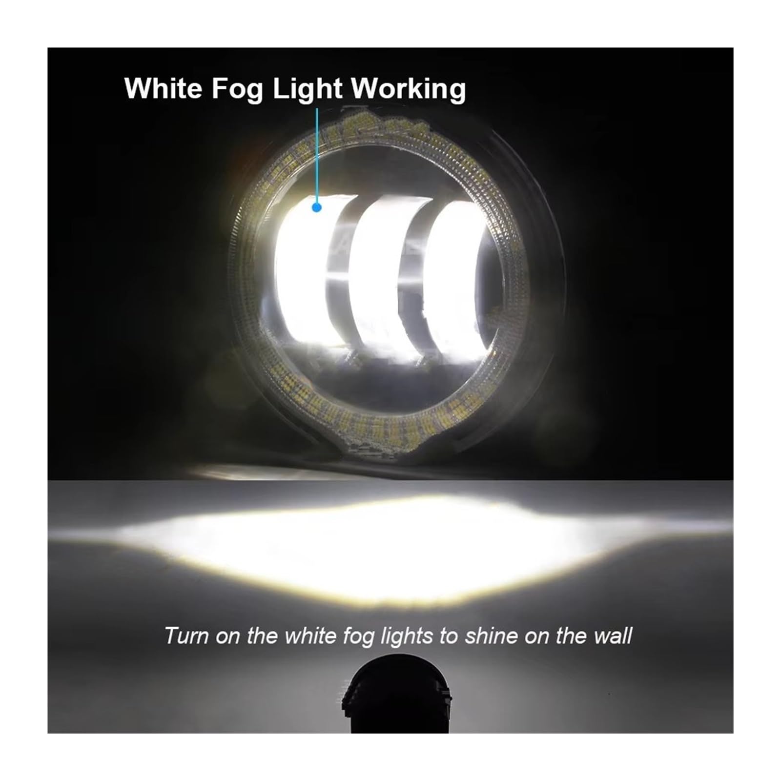 Genérico 2 Piezas Para Suzuki Para Swift Para Sport 07-20 30W 6000LM LED Antiniebla Angel Eye Diurna H11 Canbus Conjunto Lámpara Delantera DRL Faros Antiniebla