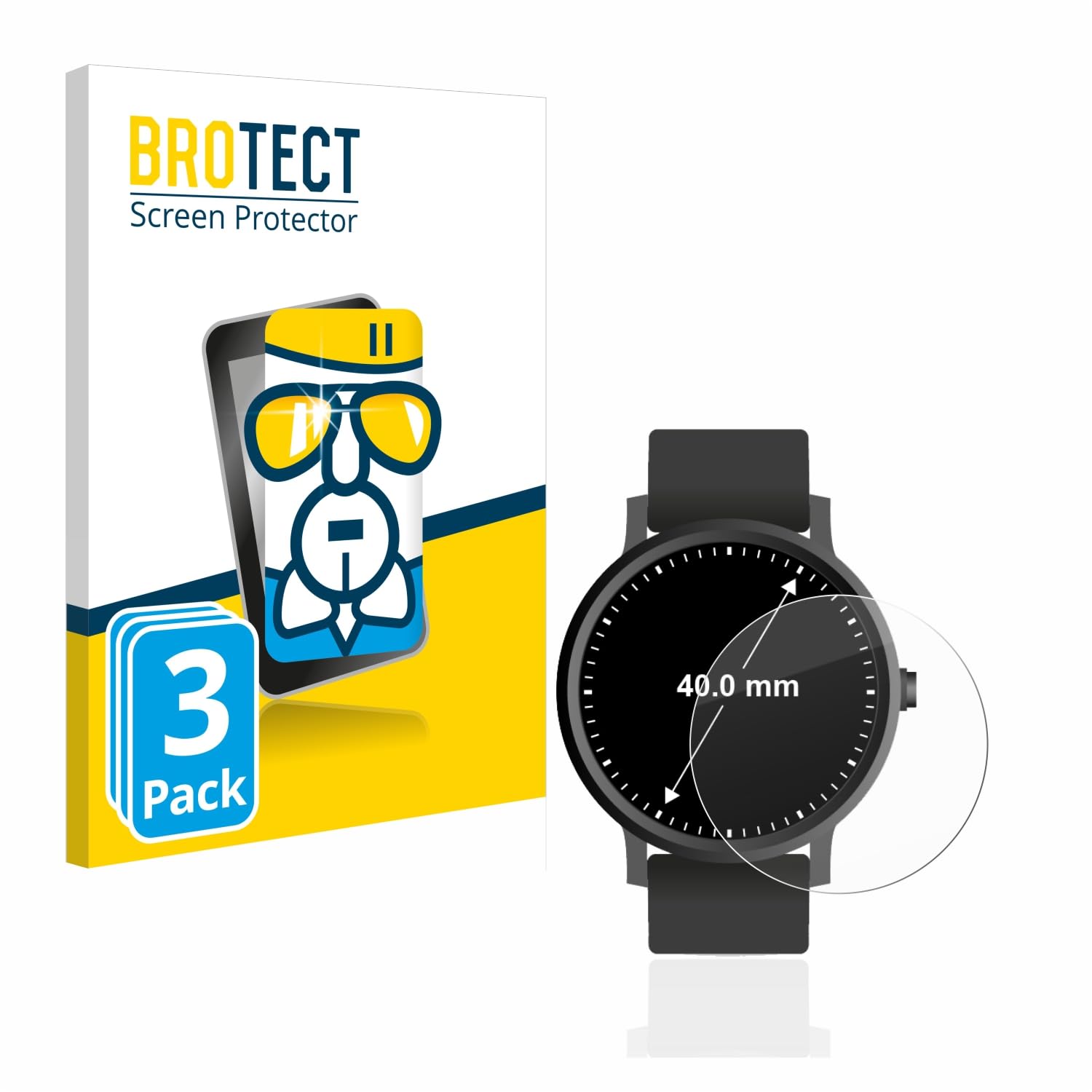 Anti-Riflesso Vetro Pellicola Protezione per Orologi (Circolare, ø: 40