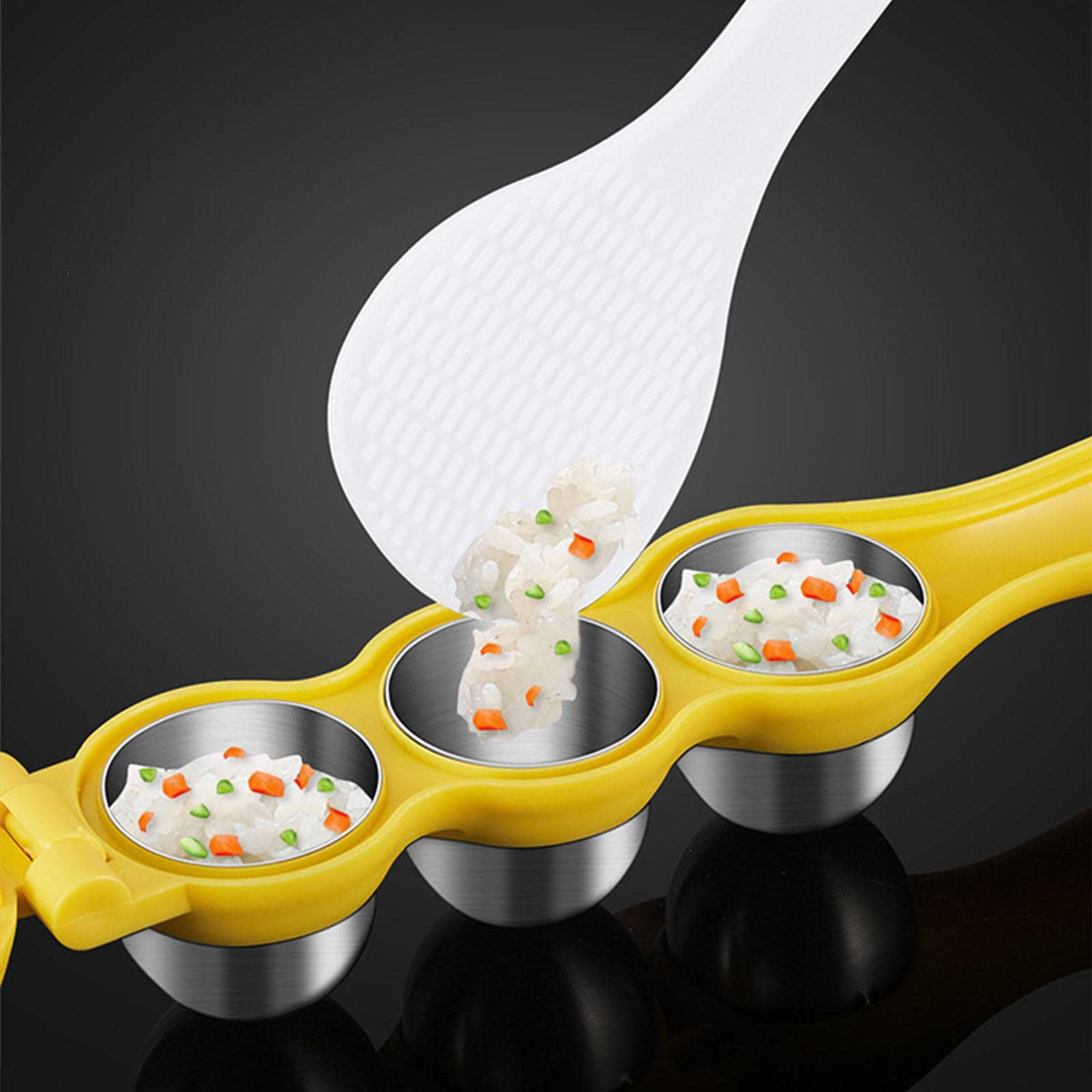 Rice Molderhandle - roestvrijstalen rijstvorm | Rijstpersvorm, gebakken Rice Molderhandle - roestvrijstalen rijstvorm | Rijstpersvorm, gebakken