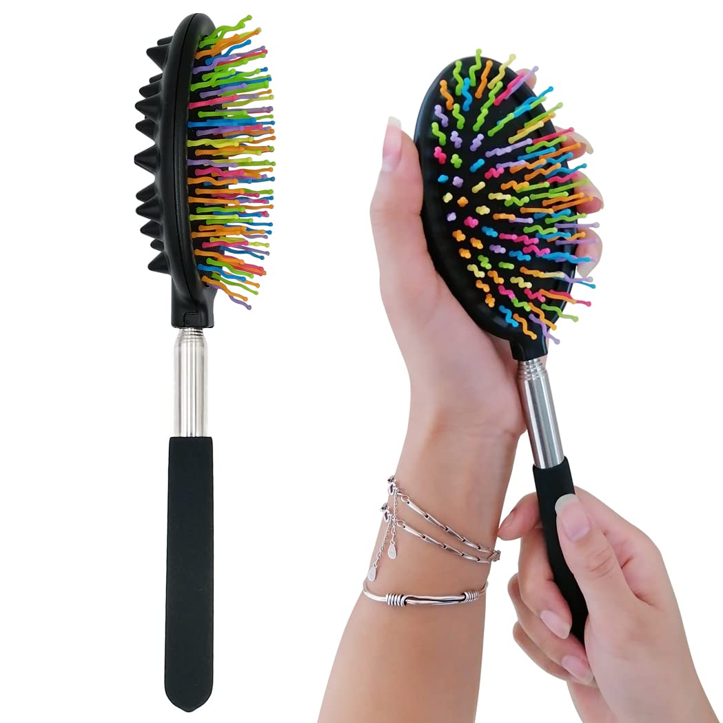 Back Scratcher - Metal Back Scratcher for Men, Large Bristle Back Scratcher for Women, Back Scratchers for Adults Extendable Sturdy Backscratchers for