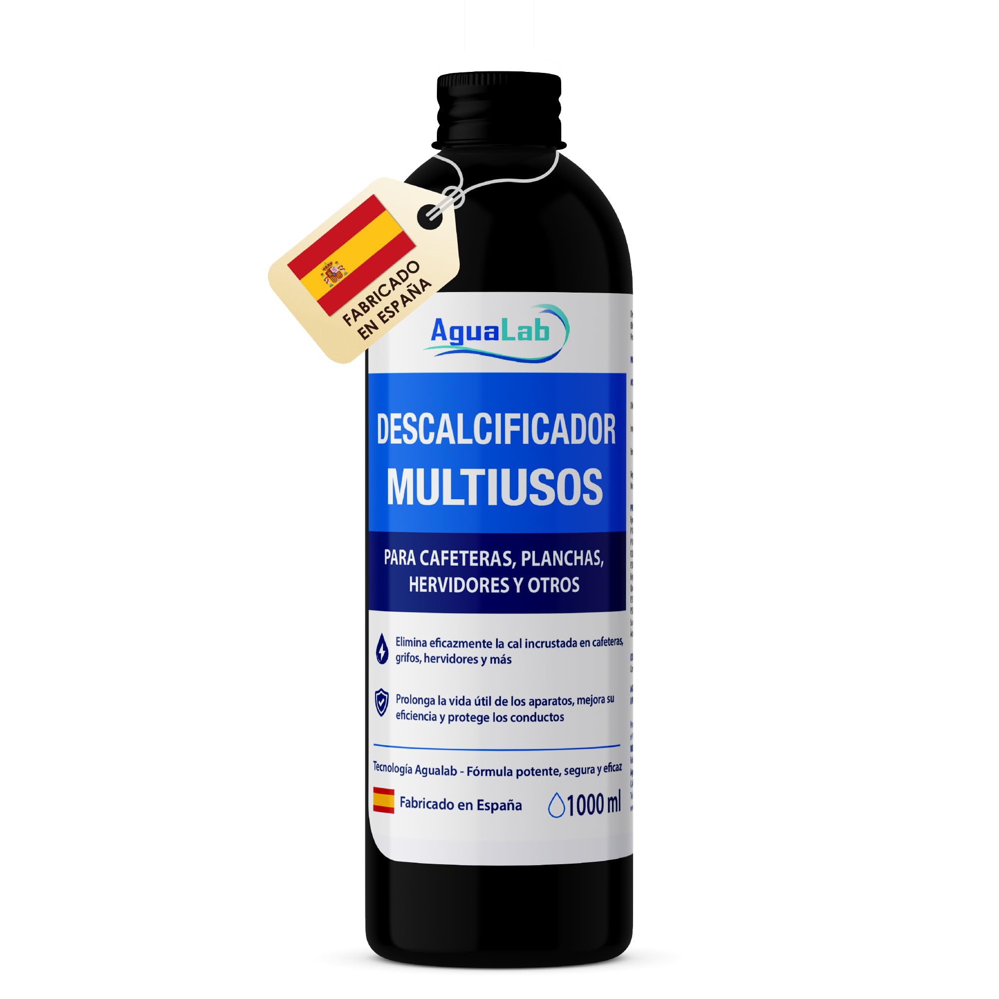 Descalcificador Cafetera 1L Liquido Antical Compatible con Delonghi Nespresso Dolce Gusto Krups Philips Cecotec Limpieza Cafetera Elimina Cal Formula Natural con Acido Citrico | AGUALAB