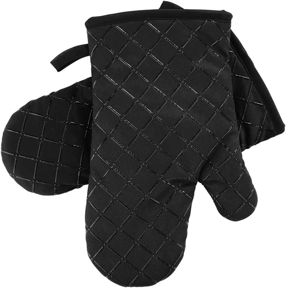 1 Pair of Oven Gloves Kitchen Oven Gloves Heat-Resistant Cooking Gloves Kitchen Baking Gloves (D 1)