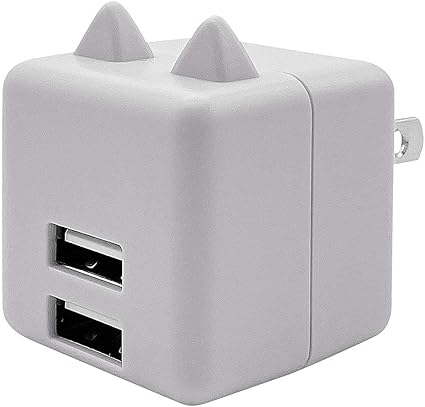 Amazon ラスタバナナ 耳付きac充電器 汎用 コンパクトタイプ Smart Ic搭載 2ポート 2 4a 5v タイプa 猫耳 ネコミミ ねこみみ かわいい おしゃれ にゃんコロ充電器 充電 スマートic グレー Rac2a2a02gry Ac式充電器 通販