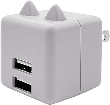 Amazon ラスタバナナ 耳付きac充電器 汎用 コンパクトタイプ Smart Ic搭載 2ポート 2 4a 5v タイプa 猫耳 ネコミミ ねこみみ かわいい おしゃれ にゃんコロ充電器 充電 スマートic グレー Rac2a2a02gry Ac式充電器 通販