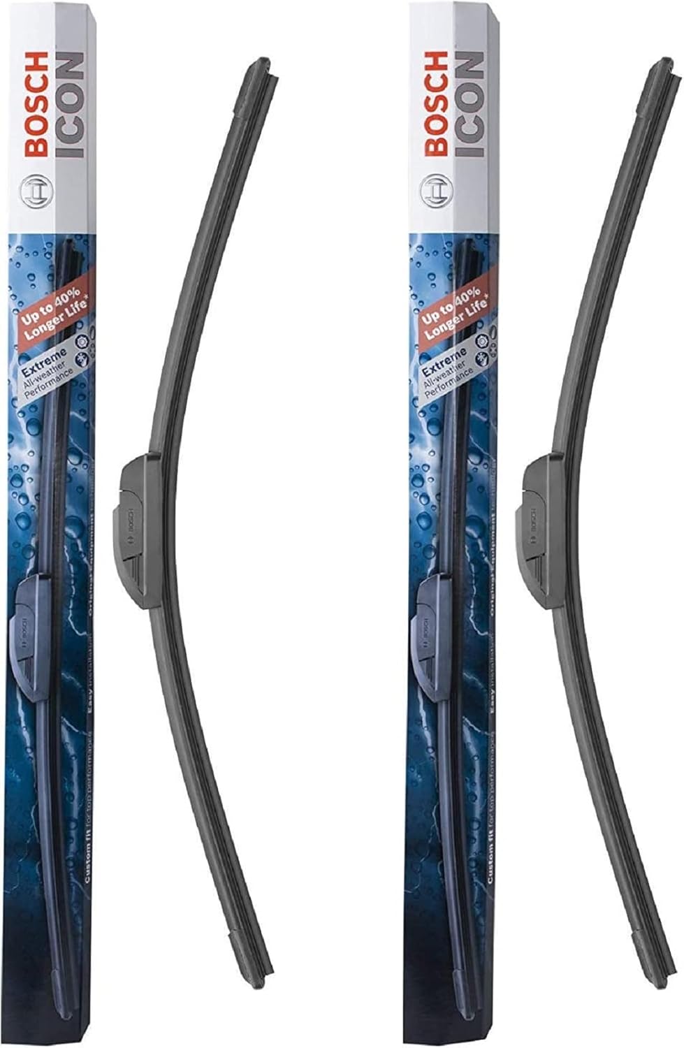 Bosch ICON Wiper Blades (Set of 2) Fits 2011-07 Toyota Camry; 2010-06 Hyundai Sonata; 2018-10 Kia Soul & More, Up to 40% Longer Life