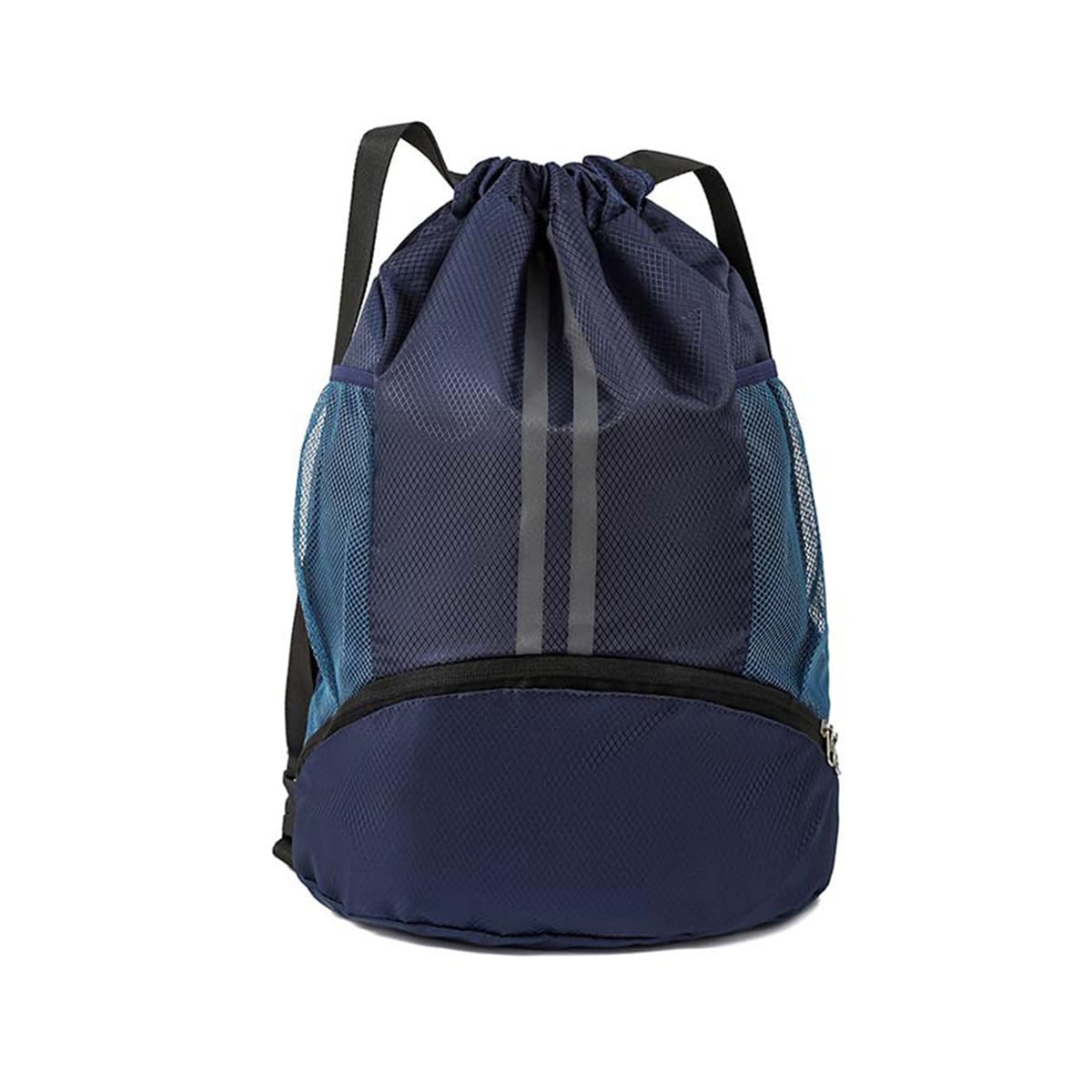 Mochila con cordón, bolsa de gimnasio de natación con compartimento para zapatos y bolsillo a prueba de humedad para mujeres y hombres, Azul marino 1 , Mochila con cordón