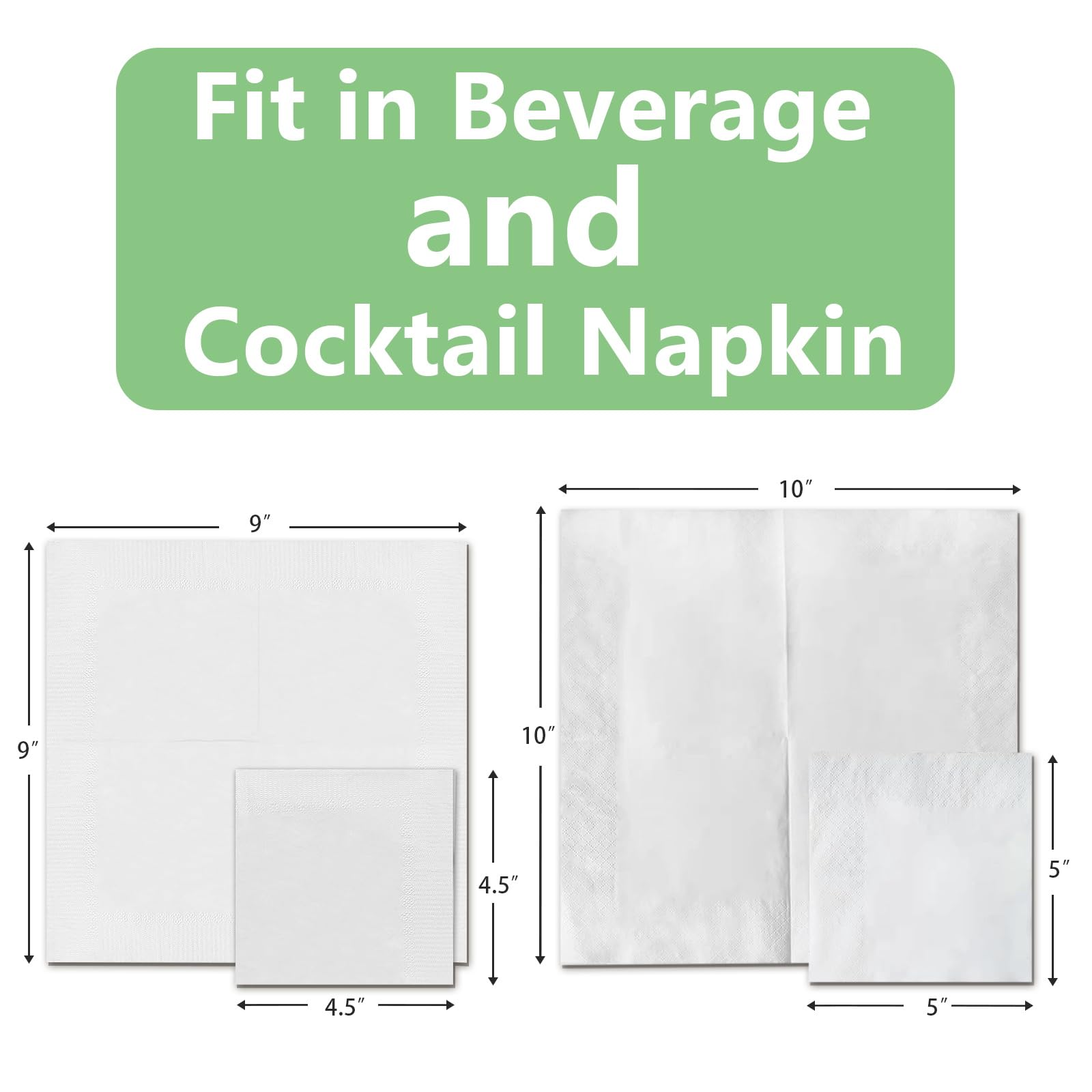Portatovaglioli da cocktail, 13 x 12 cm, in acrilico, per tavolo, trasparente, rettangolare, quadrato, per cena, cucina, bagno, ristorante, bar (confezione da 2)