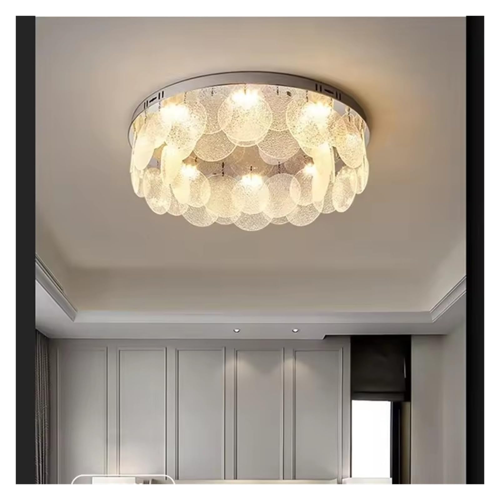 ASerZenith Italian Minimalist Chandelier Lighting For Living Room Glass Lamp Postmodern Led Ceiling Lamp Corridor Lighting Fixture,Ceiling Lamp-D60Cm