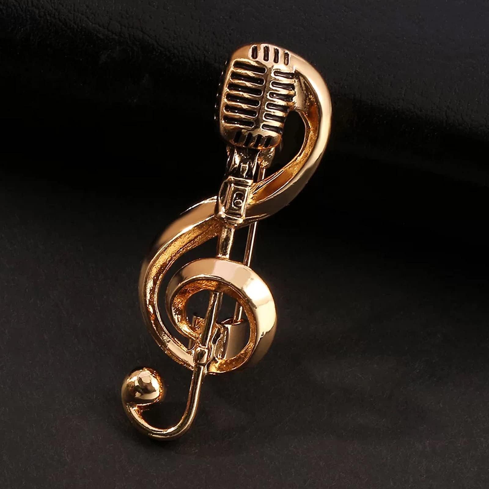 MZHSMZHR Microphone Music Note Brooch Pins broches jewelry for women cute pins Fashion Jewelry Brooch Simple Accessories Gifts for Party New Year' s Gifts