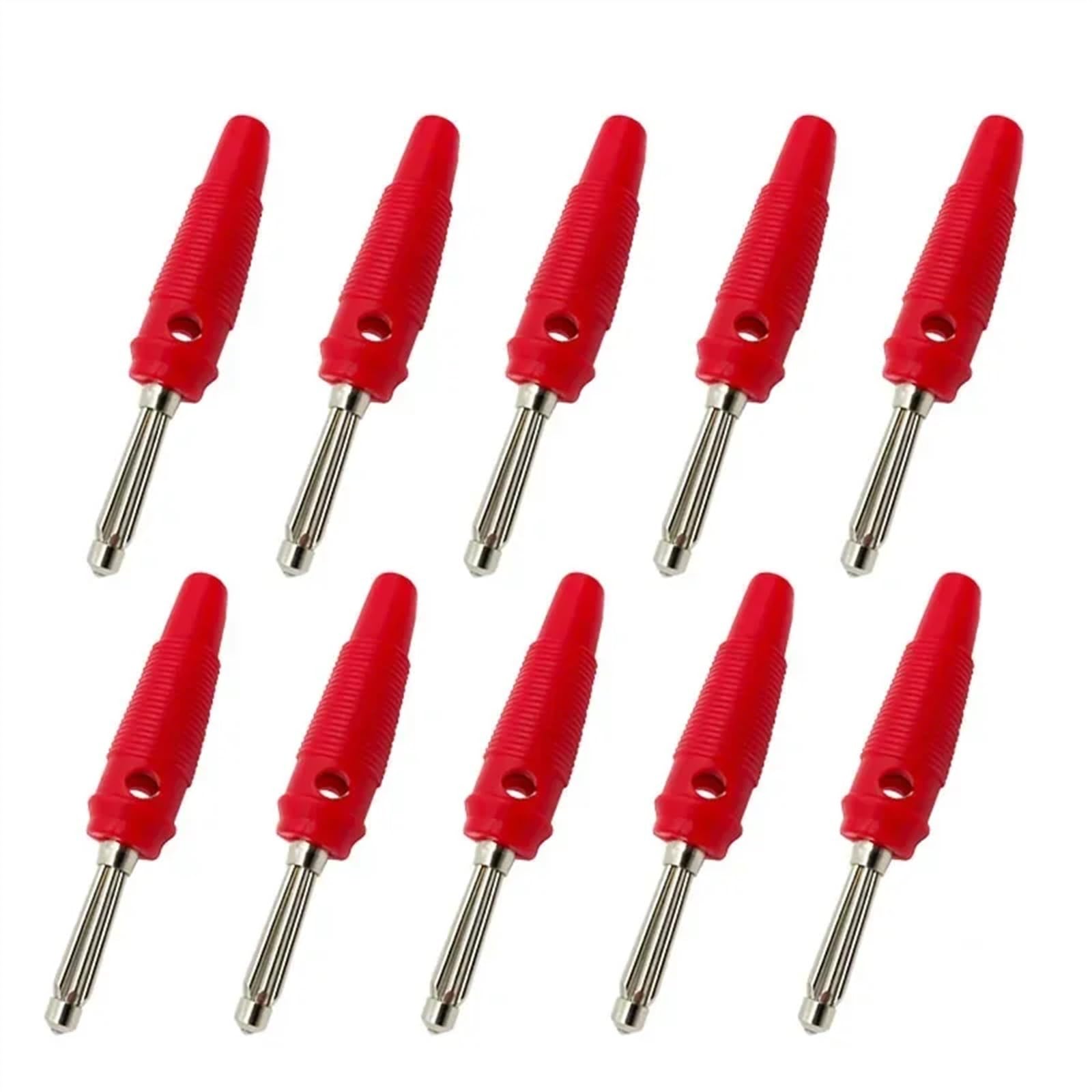 20 sztuk/partia 4 mm wtyk bananowy złącza głośnik wzmacniacz Binding Post Banana Jack wtyk do zacisków kablowych (czerwone, 20 szt.)