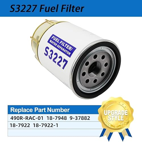 Miniatura 2 de S3227 Filtro separador de agua de combustible con cuenco transparente Reemplazar 320R 490R-RAC-01 18-7948 9-37882 18-7922 18-7922-1 apto para motor