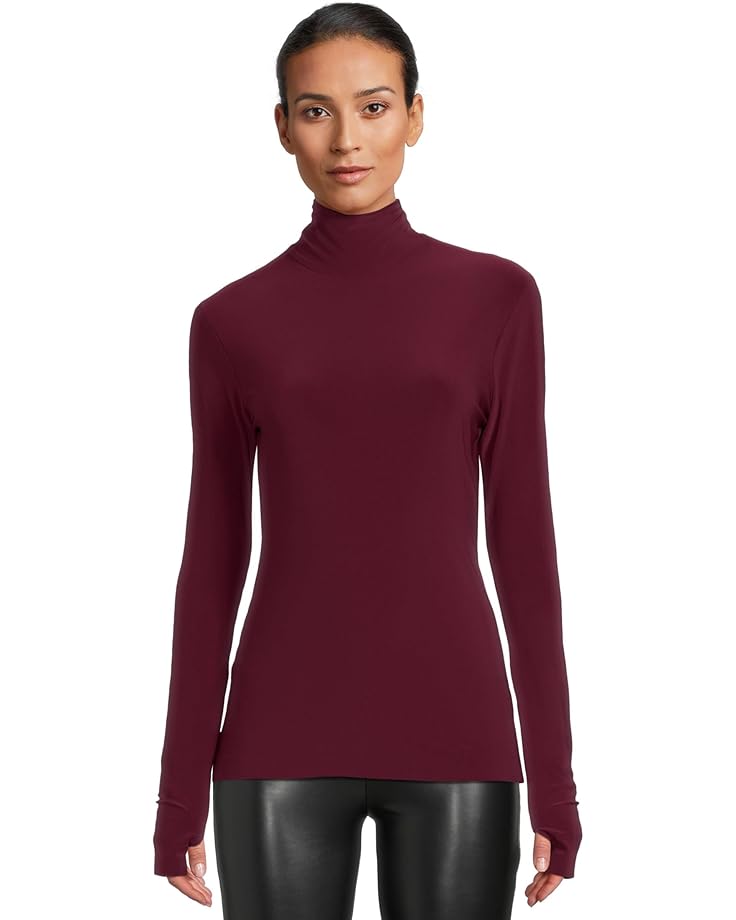 Norma Kamali Slim Fit Long Sleeve Turtle Top - Main View