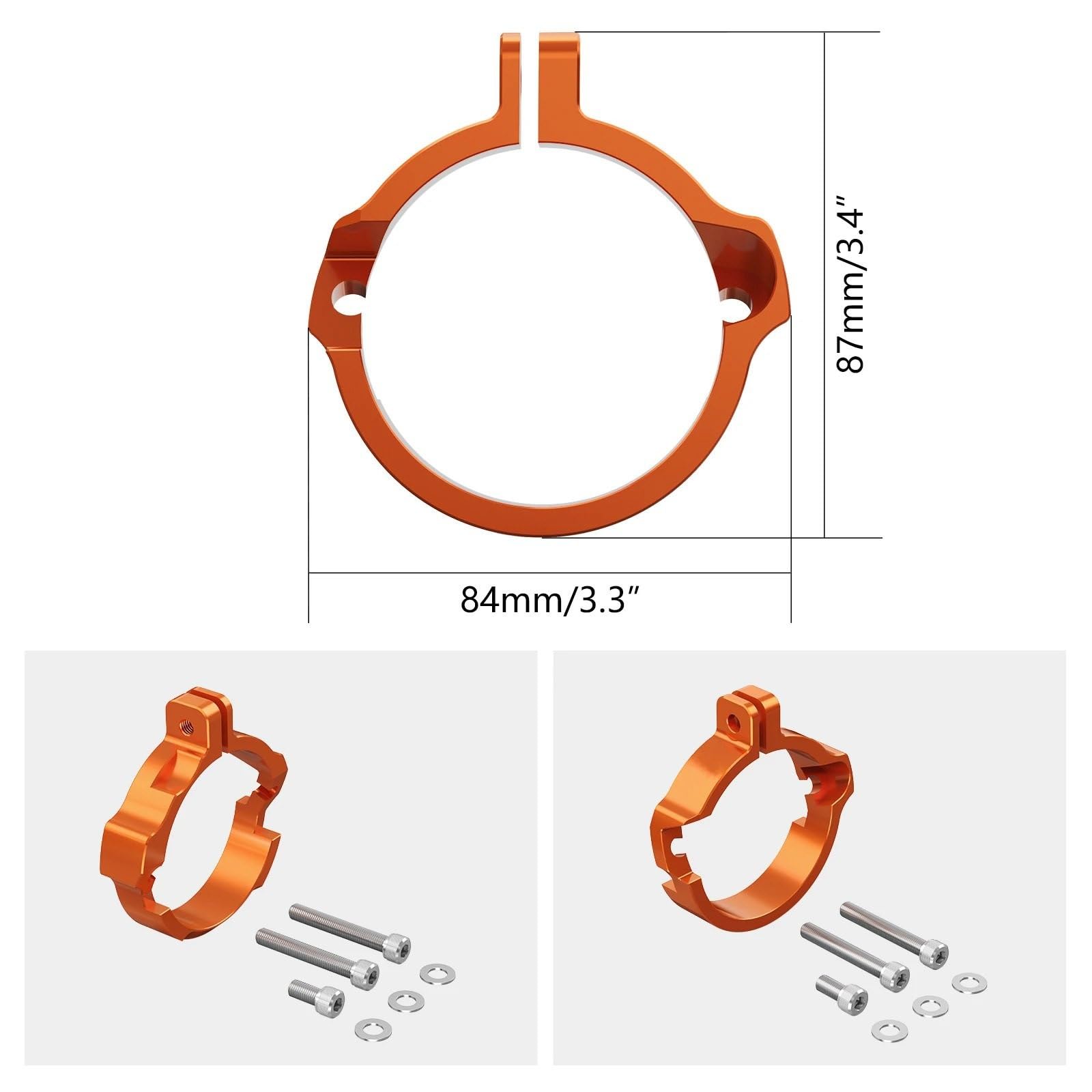 Osłona tłumika Pasuje do Husqvarna Pasuje do GasGas Pasuje do EXC 300 250 XCW 2024 2025 Tłumik wydechowy Zacisk rurowy Osłona z kołnierzami(Orange)