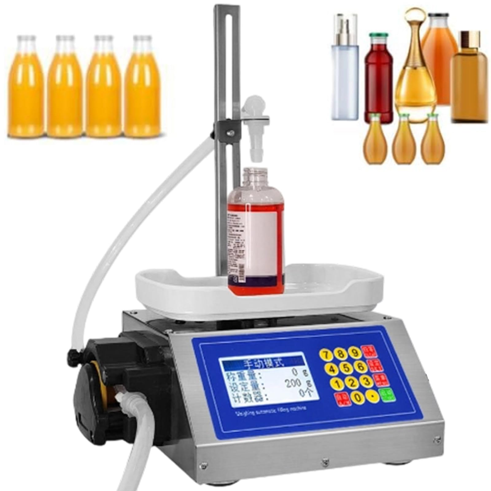 Máquina de llenado de líquidos con bomba peristáltica para perfume, vino, aceite, bebidas y salsas, llenadora de líquidos eficiente y versátil para diversas aplicaciones