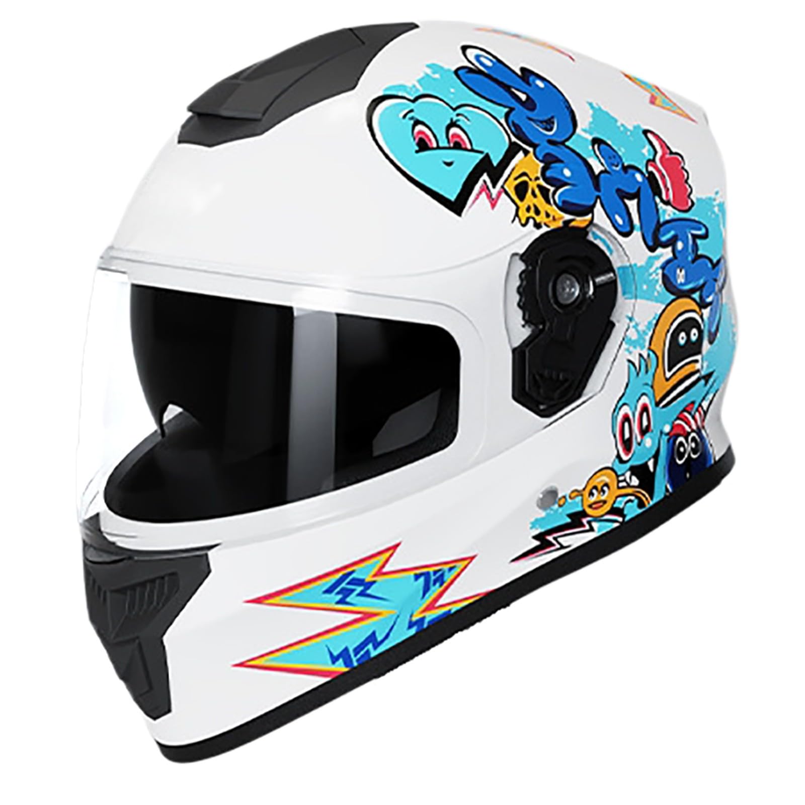 Casco Integral De Moto para Niños, Casco Infantil para Niños Y Niñas De 5 A 13 Años, Homologado por La ECE, Casco Multideporte para Bicicletas Eléctricas, Patinetes Y Karts.