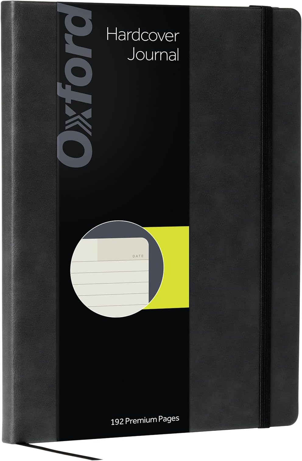 Oxford Journal, Lined Writing Notebook, Writer's Journal, Classic Notebook for School or Office, 192 Pages, 7.5" x 9.5", Hardcover, Black (75506)