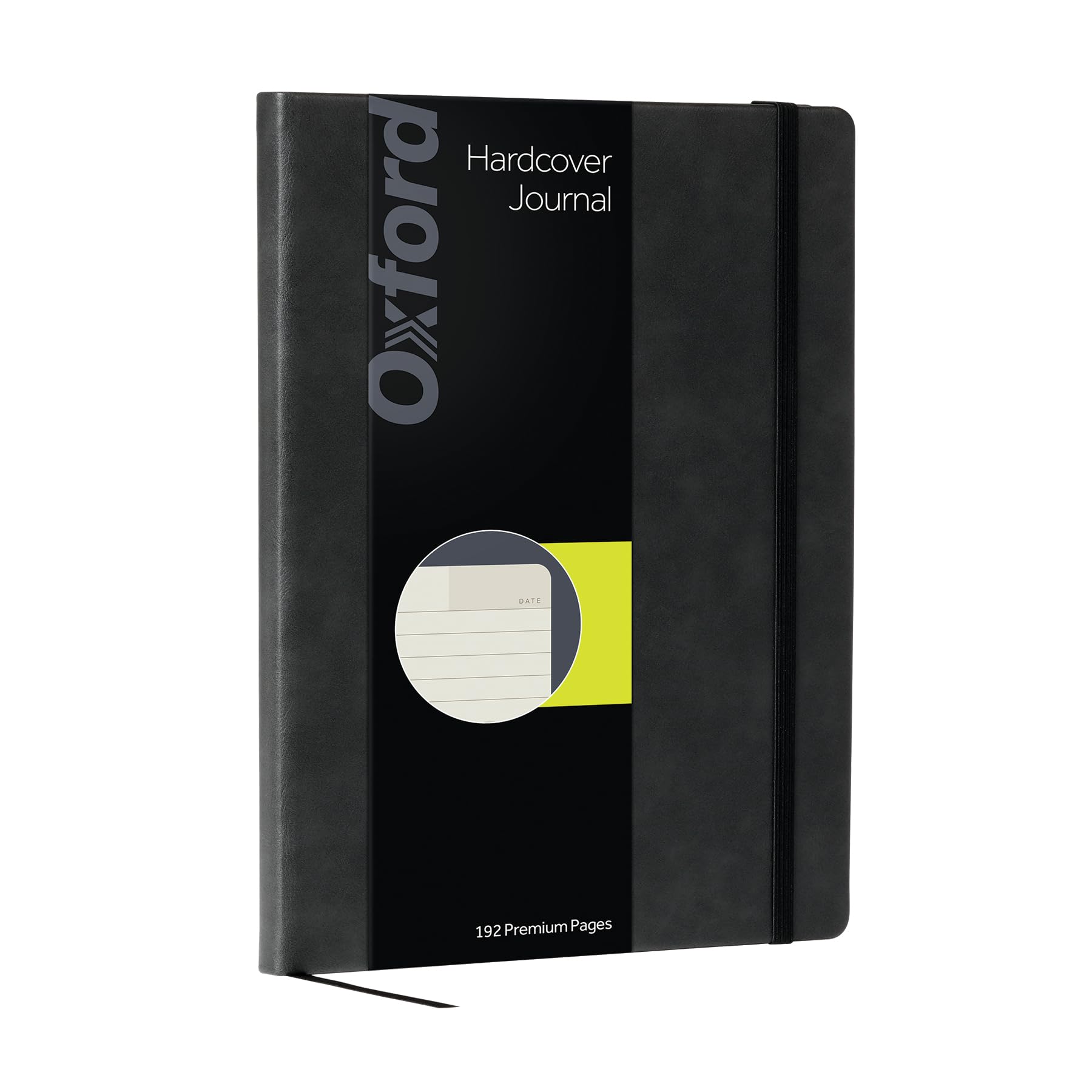 Oxford Journal, Lined Writing Notebook, Writer's Journal, Classic Notebook for School or Office, 192 Pages, 7.5" x 9.5", Hardcover, Black (75506)