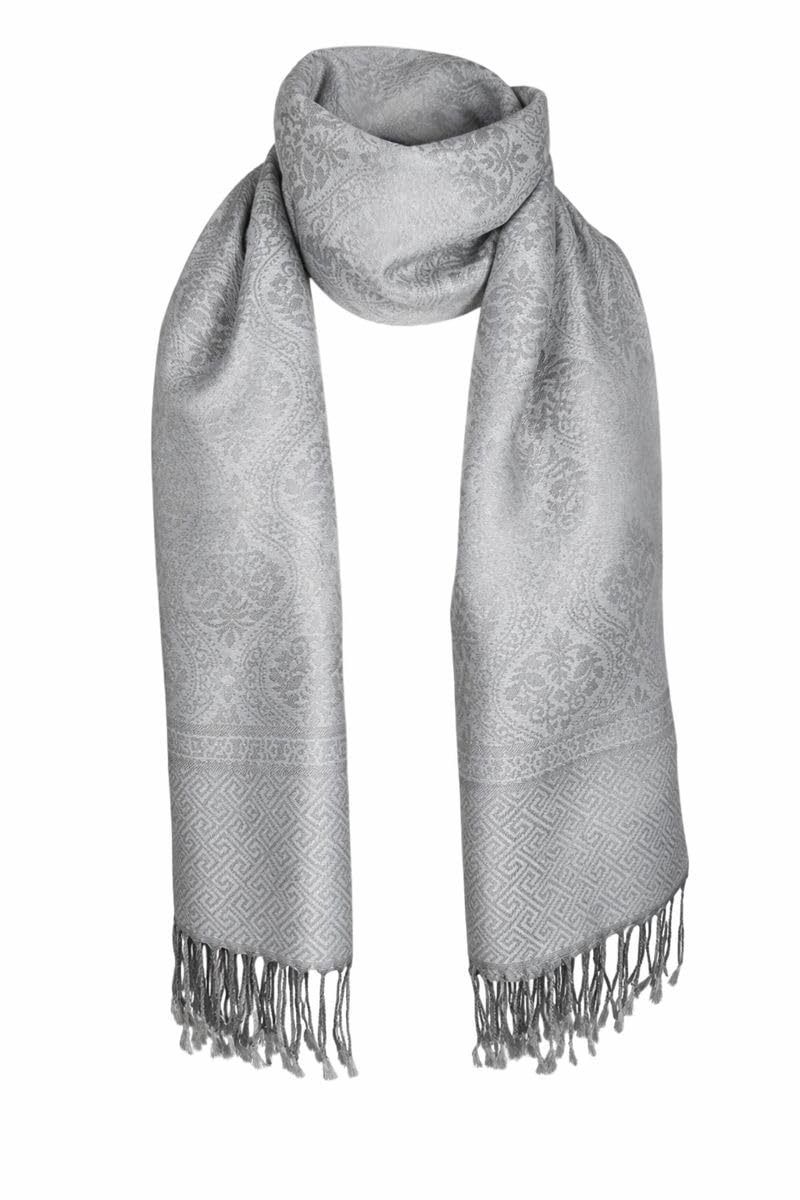 Orientaè 100% Kaschmir Schal Damen – 70x170 cm – Leicht, Extra Weich & Hautfreundlich – Elegante Stola für Herbst, Winter & Frühling – Eingewebtes Ornament