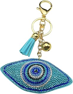 New 2026 Turkish Eye Keychain Crystal Female Key Ring For Women Gold Color Blue Turkey Eye-Romantic Couple Ring, Great Gift Idea For Valentine's Day Perfect For Gift For Special Occasions