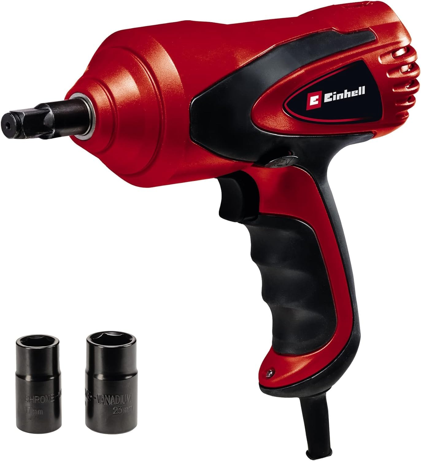 Avvitatore a impulsi per auto CC-HS 12/2 di Einhell (12 V, max. 350 Nm di coppia, livella a bolla integrata, luce LED, incl. 2 inserti a bussola da 17/19 e 21/23 mm)