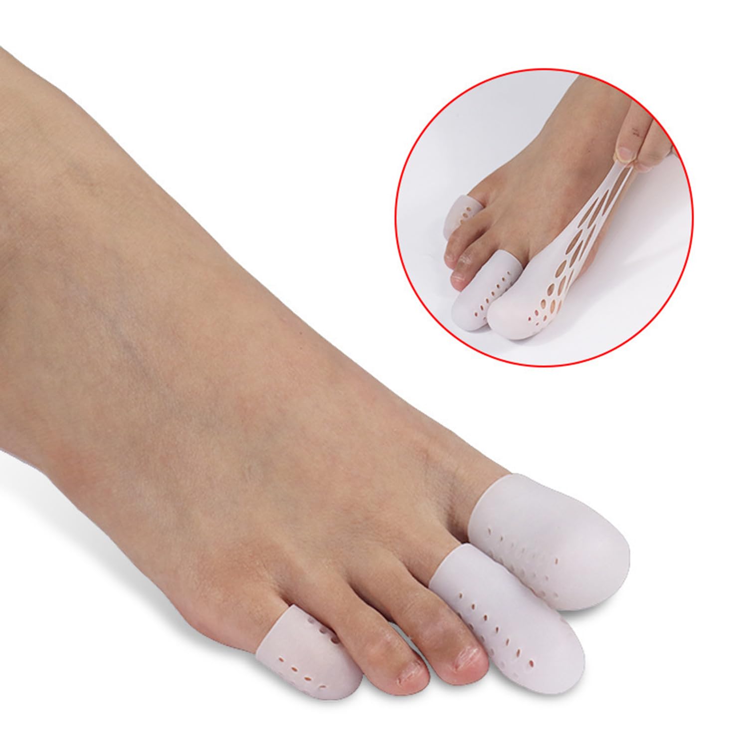 10 piezas Protector Dedos Pie Silicona Transpirable, Punteras de Gel Para Ampollas, Callos, Alivio Del Dolor De Fricción y Mucho Más para hombres y mujeres(5 Pares)